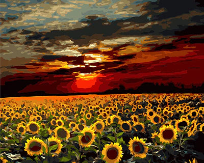 Sonnenblume Malen Nach Zahlen Diy Handgemalt Kit Für Anfänger Erwachsene Anfänger GX22507