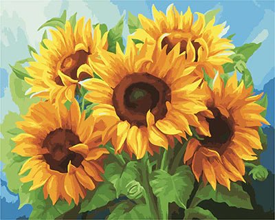 Sonnenblume Malen Nach Zahlen Diy Handgemalt Kit Für Anfänger Erwachsene Anfänger GX22743