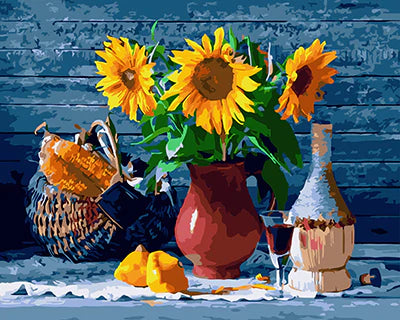 Sonnenblume Malen Nach Zahlen Diy Handgemalt Kit Für Anfänger Erwachsene Anfänger GX25021