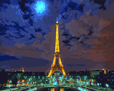 Eiffelturm Malen Nach Zahlen Diy Handgemalt Kit Für Anfänger Erwachsene Anfänger GX25679