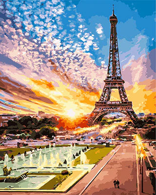 Eiffelturm Malen Nach Zahlen Diy Handgemalt Kit Für Anfänger Erwachsene Anfänger GX25896