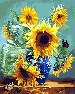 Sonnenblume Malen Nach Zahlen Diy Handgemalt Kit Für Anfänger Erwachsene Anfänger GX26805