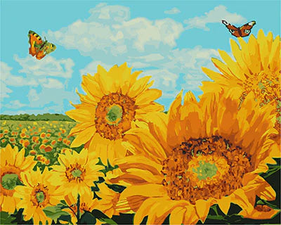 Sonnenblume Malen Nach Zahlen Diy Handgemalt Kit Für Anfänger Erwachsene Anfänger GX28670