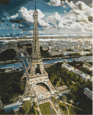 Eiffelturm Malen Nach Zahlen Diy Handgemalt Kit Für Anfänger Erwachsene Anfänger GX28747