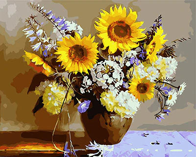 Sonnenblume Malen Nach Zahlen Diy Handgemalt Kit Für Anfänger Erwachsene Anfänger GX28784