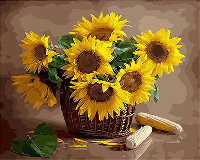 Sonnenblume Malen Nach Zahlen Diy Handgemalt Kit Für Anfänger Erwachsene Anfänger GX29400