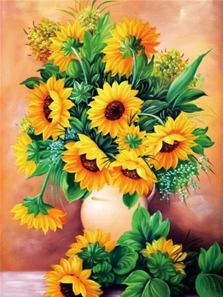 Sonnenblume Malen Nach Zahlen Diy Handgemalt Kit Für Anfänger Erwachsene Anfänger VM97458
