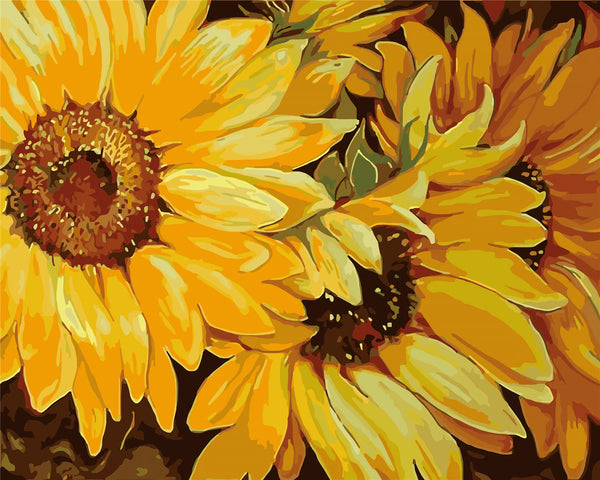 Sonnenblume Malen Nach Zahlen Diy Handgemalt Kit Für Anfänger Erwachsene Anfänger WH72636