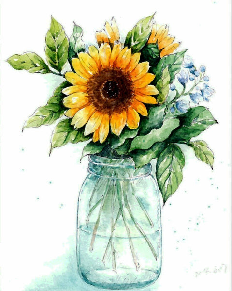 Sonnenblume Malen Nach Zahlen Diy Handgemalt Kit Für Anfänger Erwachsene Anfänger yythk